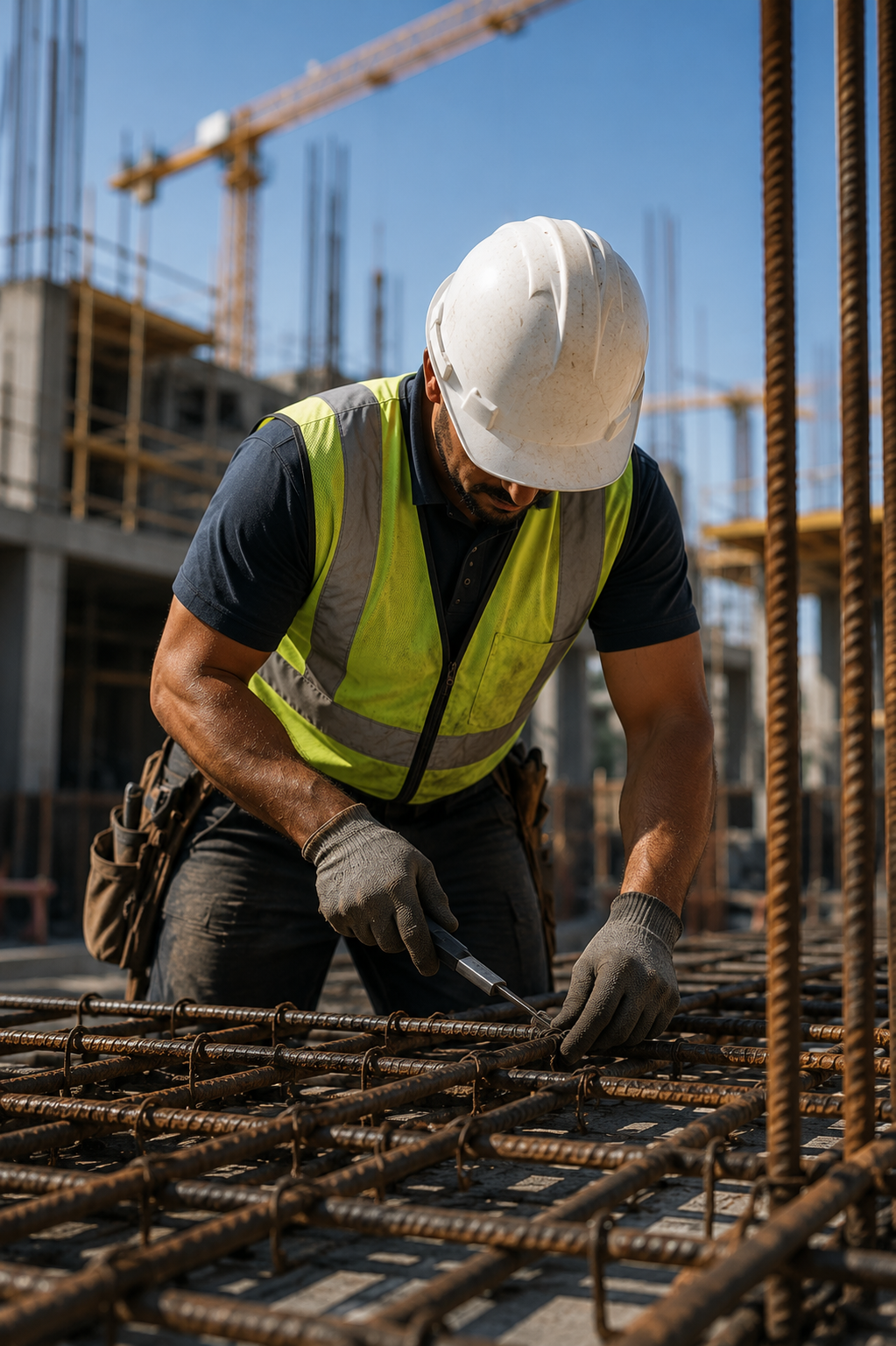 un hombre trabajando en construcción