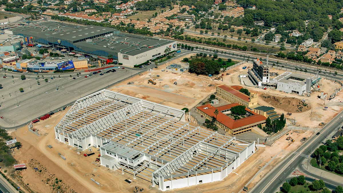 construccion del centro comercial paterna